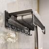 Aluminum Wall-Mounted Bathroom Towel Rack with Shelf