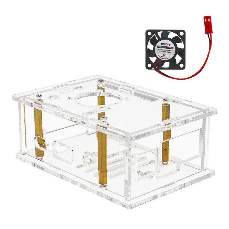 Orange Pi 4A Acrylic Case: Transparent Protective Box with Optional Fan