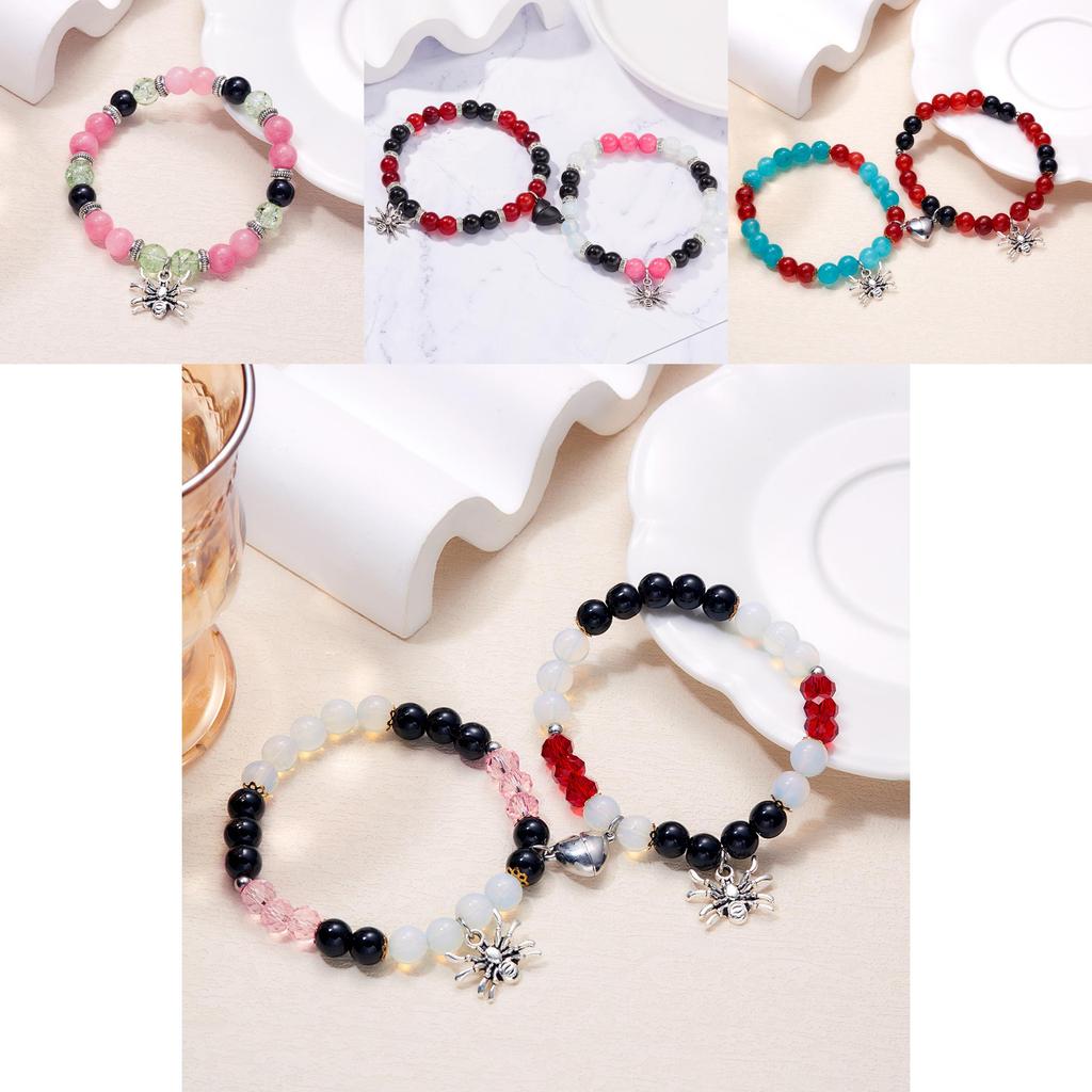 Halloween Spider Heart Magnetic Adjustable Bracelet For Women Gift