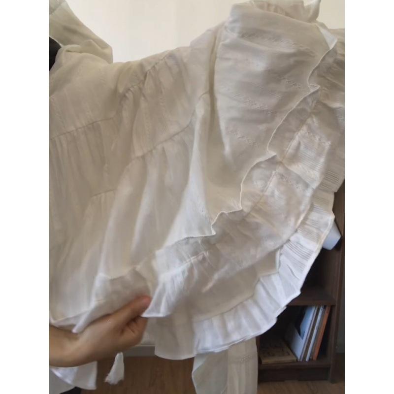 Extra large size small French temperament long-sleeved white dress new women's high-end skirt