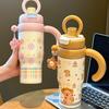 Water bottle Big Mac thermos cup Large capacity water cup Female new 1011 ladies straw Office ice cup