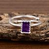 Natural Amethyst Wrap Ring In 925 Sterling Silver | Adjustable Purple Gemstone Ring | Minimalist February Birthstone Ring for Gift.
