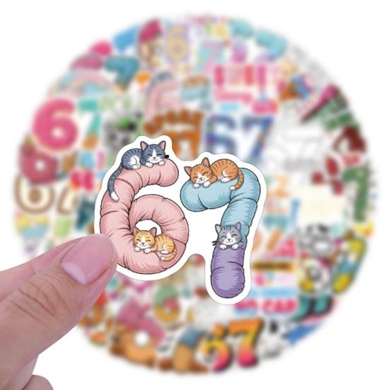 50Pcs Luggage Stickers Number 6 7 Waterproof Decorative Reusable Stickers Residue-Free Removable Stickers Travel Accessories