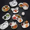 De De Lai 304 Stainless Steel Children's Divided Panda Meal Plates (10-Pack)