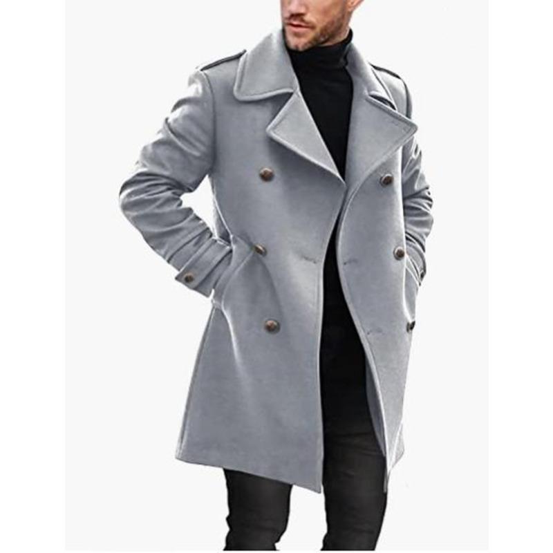 Große Größe Herbst und Winter Wollmantel Herren Wollmantel Multi-Farbe Größe