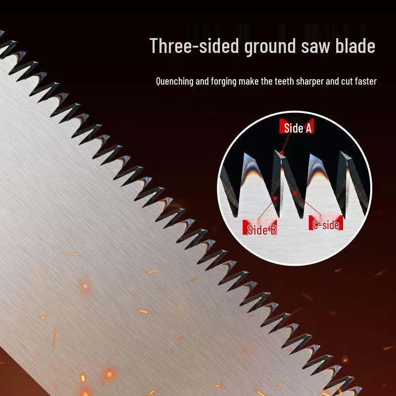 Japanese SK5 Alloy Double-Sided Hand Saw - Ultra-Fine Teeth, Wooden Handle, Manual Tree & Woodworking Tool