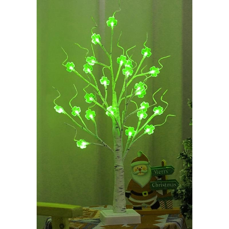 Plastic LED Shamrock Tree Decoration Light for Patrick's Festival Event Safe Design Easy Assembly Child Friendly