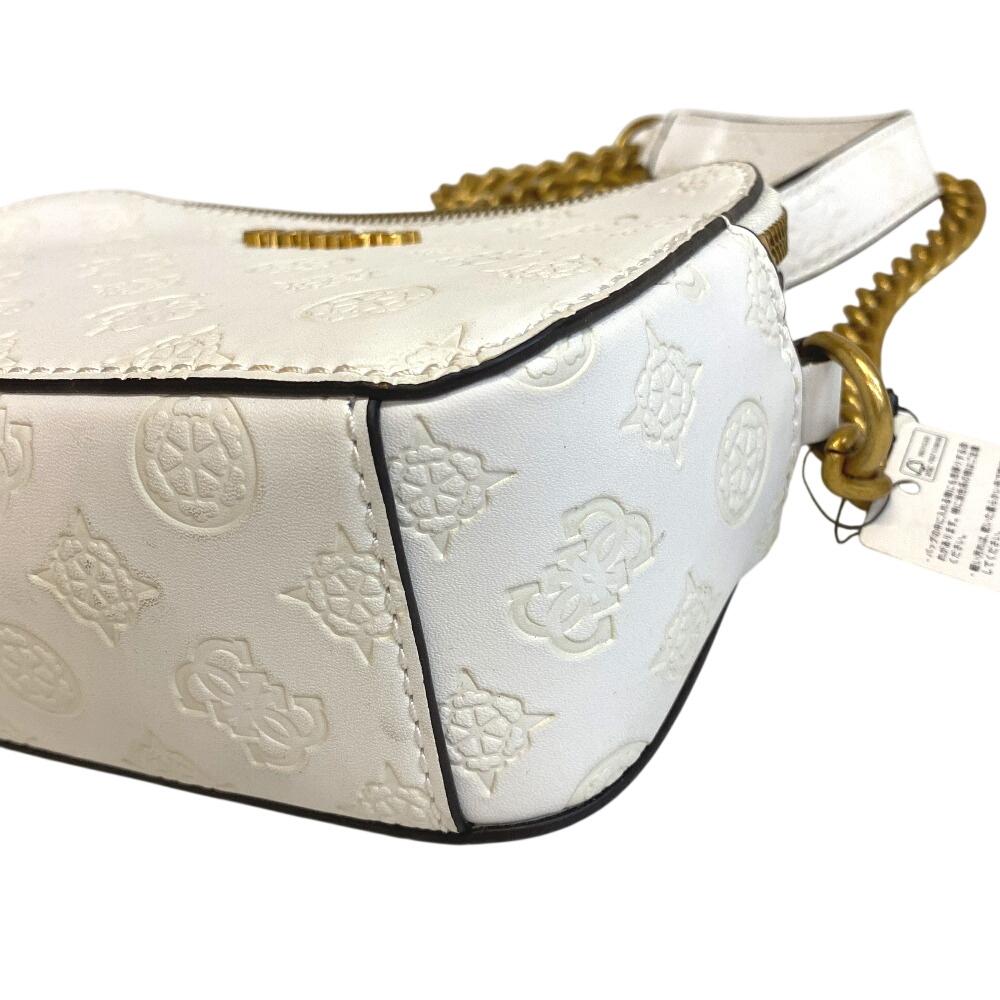 Guess Compact Leather NOELLE Crossbody Camera Body Bag White Leather Women Used