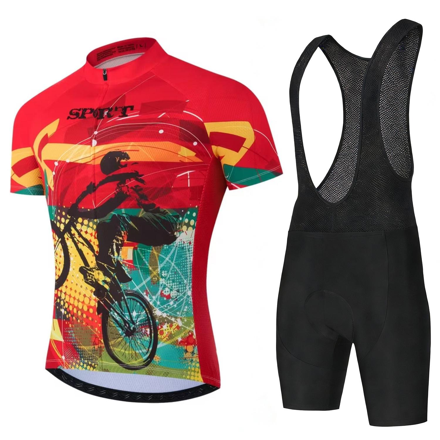 

Mountain Road Cycling Suit Men s Summer Short-sleeved Cycling Shorts Quick-drying Breathable Cycling Clothes 2026 Summer Breathable Cycling Suit Set asian size - s