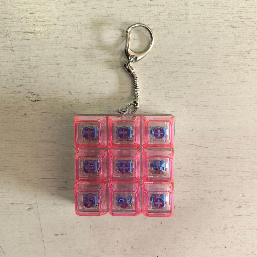 Tetris Light-Up Decompression Keychain Pendant - Nine-Grid Button Toy