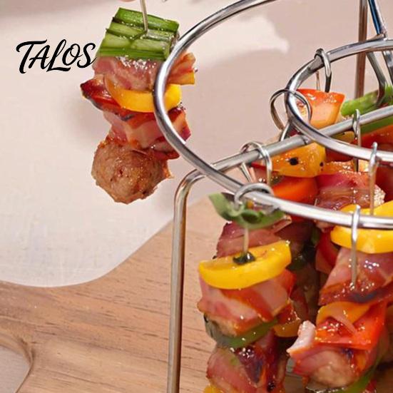 Air Fryer Cooking Gadgets Stainless Steel Skewer Rack, Vertical Kabob Frame Stand, Multi-Purpose Skewers Holder for Meat And Vegetables Tools