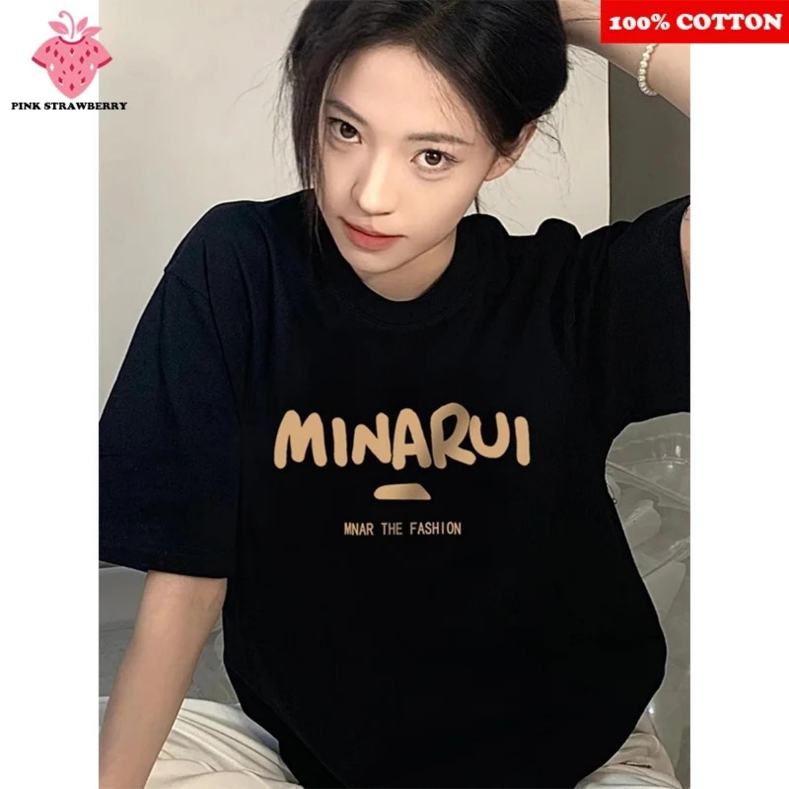 

American Retro Black Short sleeve T-shirt Women Summer 2025 New 100% Cotton Letter Print Casual T-shirt Y2k Top Female clothing XXXXXL різнокольоровий