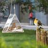 Bird Feeder Clear Acrylic Hanging Wild Bird Feeder Seed Tray for Indoor and Outdoor Garden