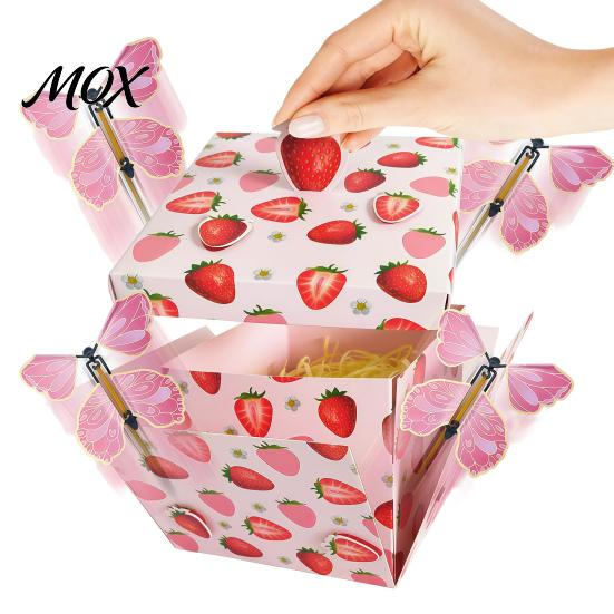 Geschenkbox mit fliegenden Schmetterlingen Schmetterlings-Explosionsbox, DIY Überraschungs-Explosions-Geschenkehalter 4 Abschlussverpackungseffekt für Geburtstag,