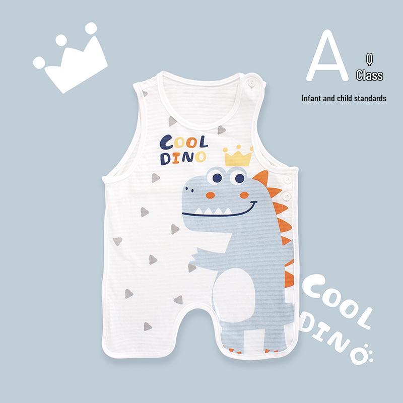 Bavoir d'été mignon Tao Baby en coton à demi-dos et leggings fins protecteur de ventre pour nouveau-nés