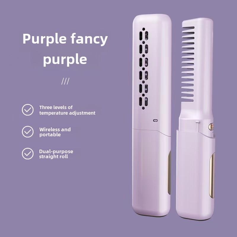 Damen Neueste Frisierkamm USB-Aufladung Glätteisen Schnelles Aufheizen Mini Haarkamm Tragbares Kabelloses Glätteisen