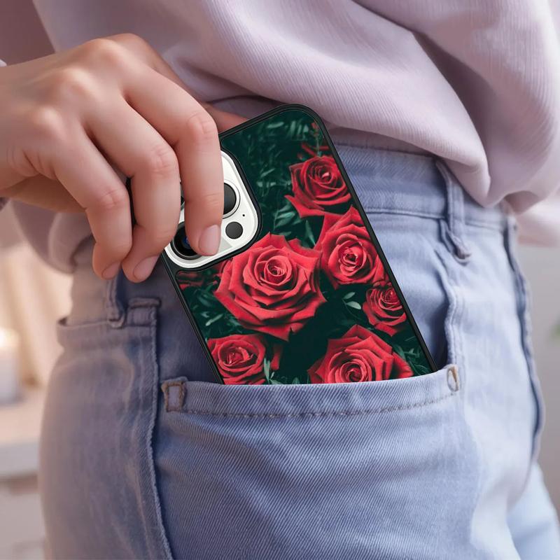 Rose Dark Floral Flower Phone Case For iPhone 17 Air 15 16e 14 13 Pro Max Coque 12 11 Pro Max PLUS cover