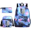 Attack On Titan Attackontitan Backpack Shoulder Pencil Case Three-Piece Oxford Cloth Student School Bag