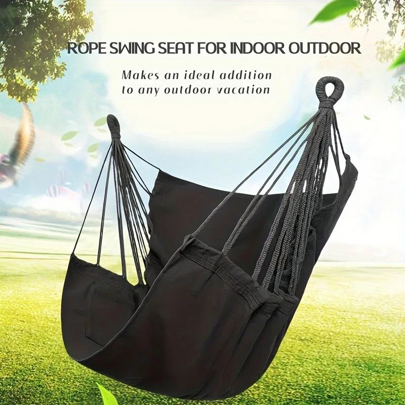 Single Fabric Hammock Chair – Outdoor Swing, Non-Slip Base & Storage Bag. Ideal For Dorms & Relaxation