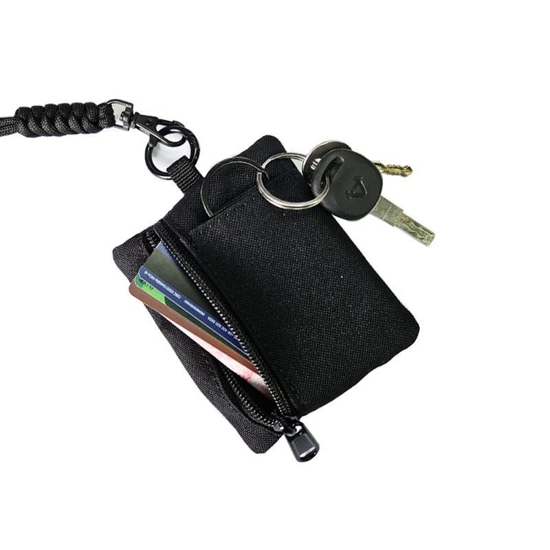 Pánská venkovní malá taška na krk s držákem na karty, mincovníkem, držákem na klíče, kapsou na Bluetooth sluchátka a šňůrkou pro studenty a seniory