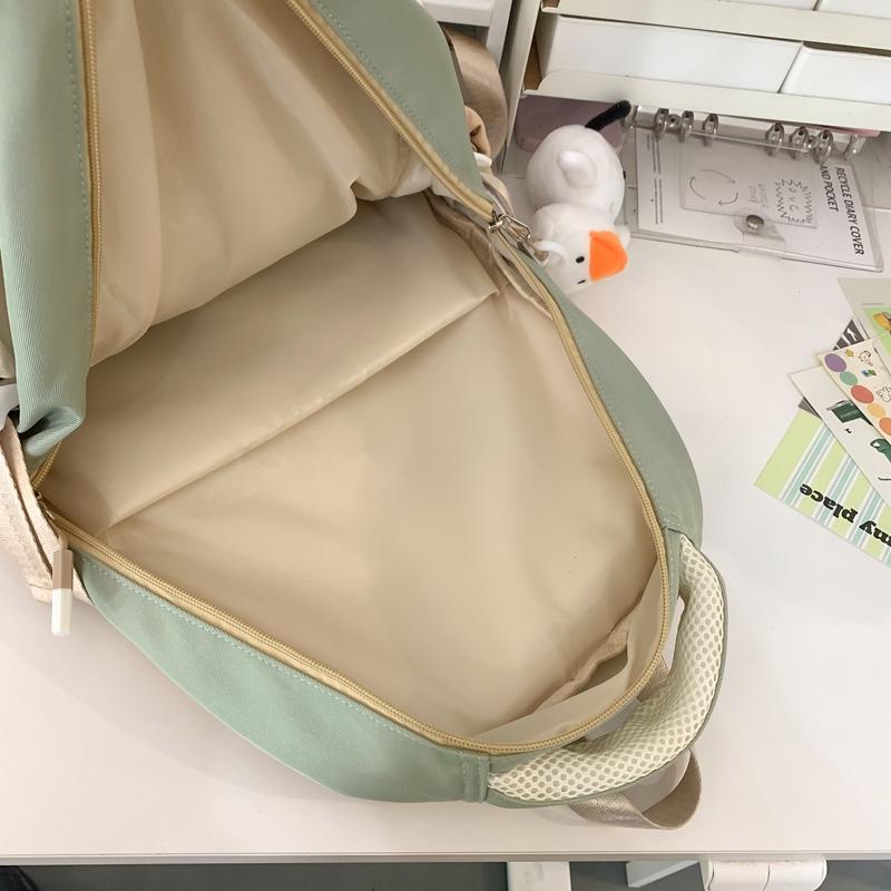 Middle School Student Schoolbag Women's Campus Large Capacity Backpack Men Color Block Backpack