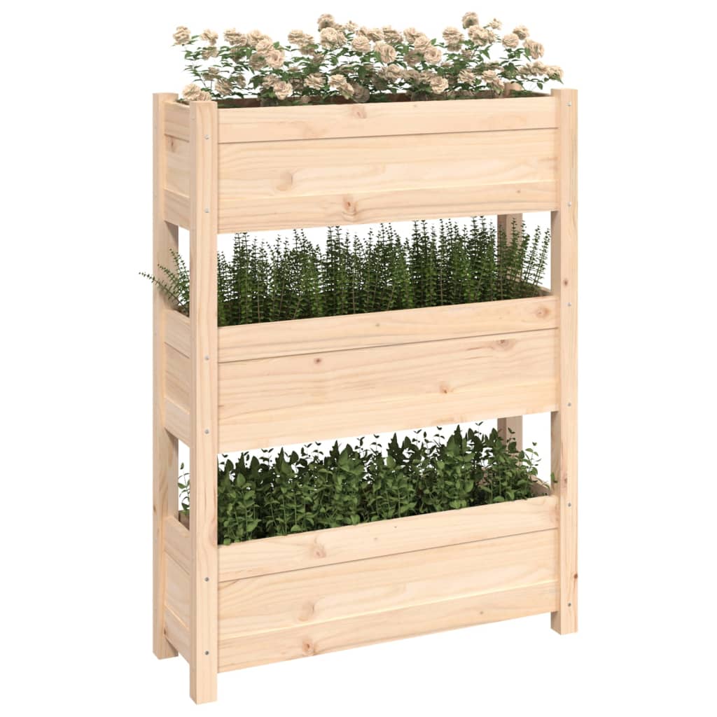 Plant Pot 77 X 25 X 104.5 Cm Solid Pine Wood