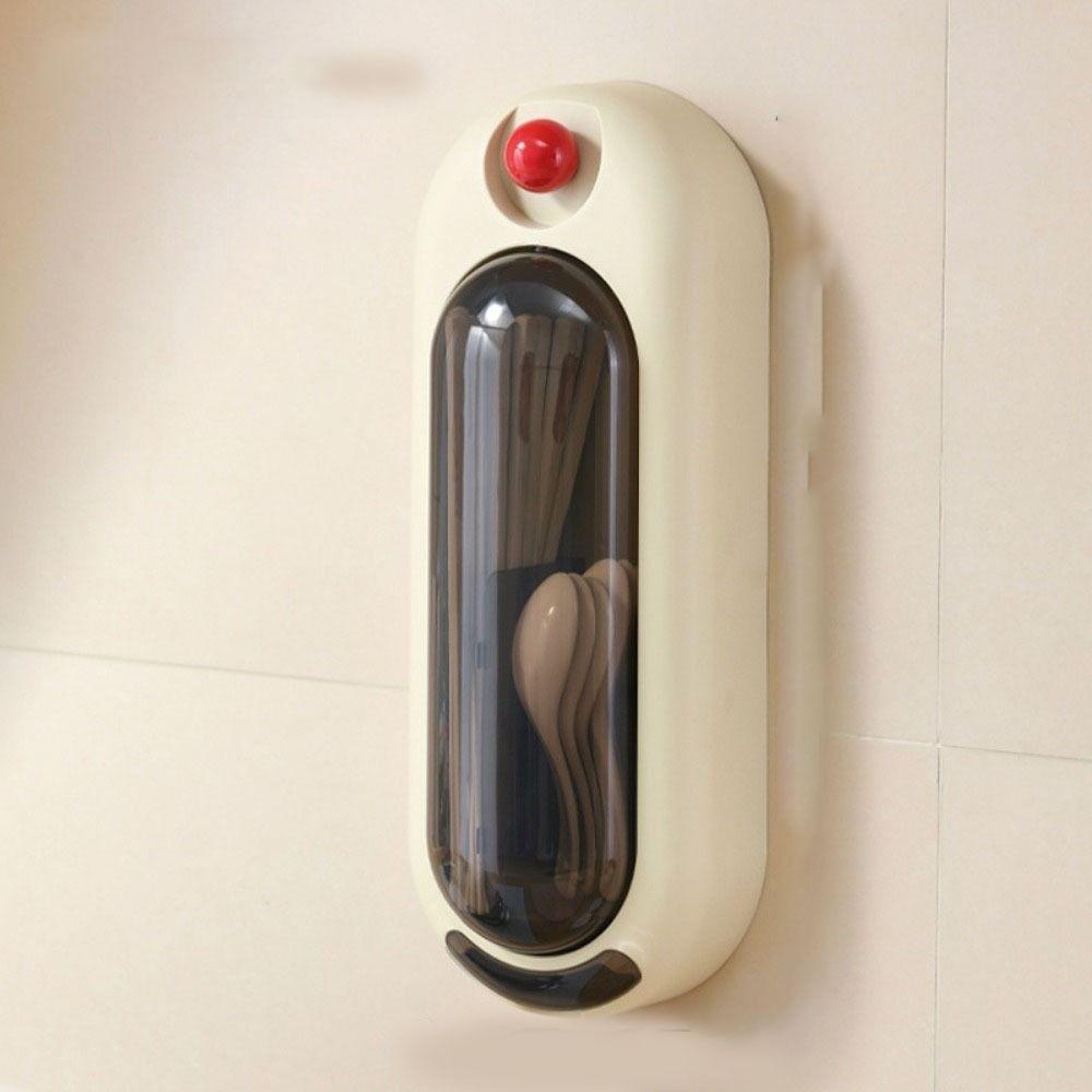 Quick Air Drying Rotatable Chopstick Holder Punch-Free with Digital Timer Tableware Storage Rack Wall Mounted Large Capacity