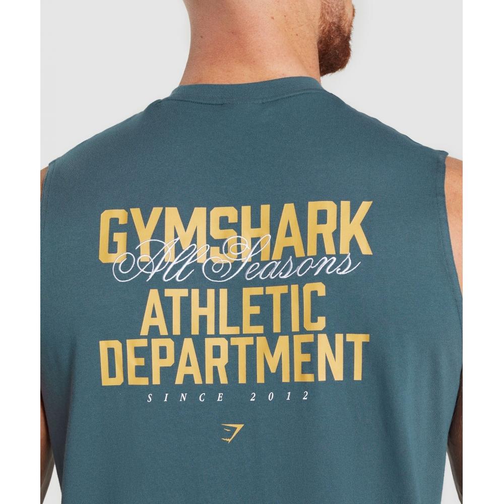 Gymshark Athletic Department Tank Cargo Blue A7a2c Uctp