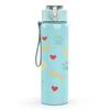 1PC Paw Print Heart Repeat Pattern 750ml Color Plastic Sports Water Bottle Leakproof Flip Straw Lid Suitable for Sports Office Home Use