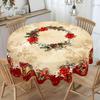 Vintage Christmas Tablecloth Poinsettia Bell Table Cover Christmas Decorations for Home 2026 Xmas Gifts Navidad Noel New Year