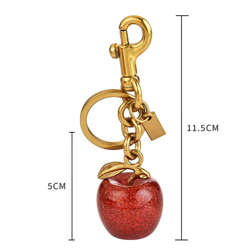 1Pc Gifts For Girls  Apple Keychain Backpack Charm Women Bag Accessories Exquisite Car Keyring  Luxury Jewelry