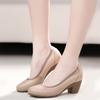 Fashion Women Genuine Leather Shoes Office Lady Shoes Women Wedge Ballet Shoes 2017 Newest High Heels Pumps Woman Mom Shoes Plus Size