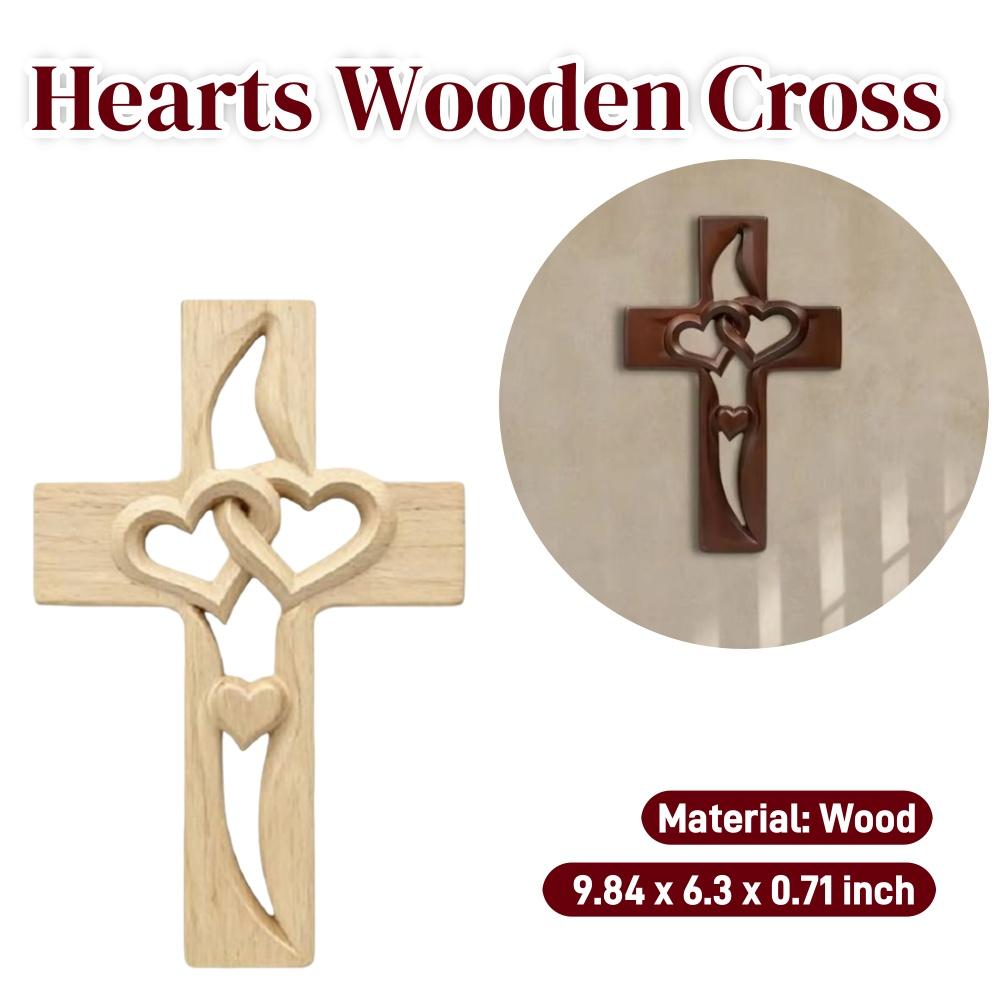 Drewniana Rzeźbiona Figurka Krzyża Przeplatane Serca Krzyż Ścienny Stołowy Dekoracje Domowe Stojący Krzyż Kościelny Prezent Religijny