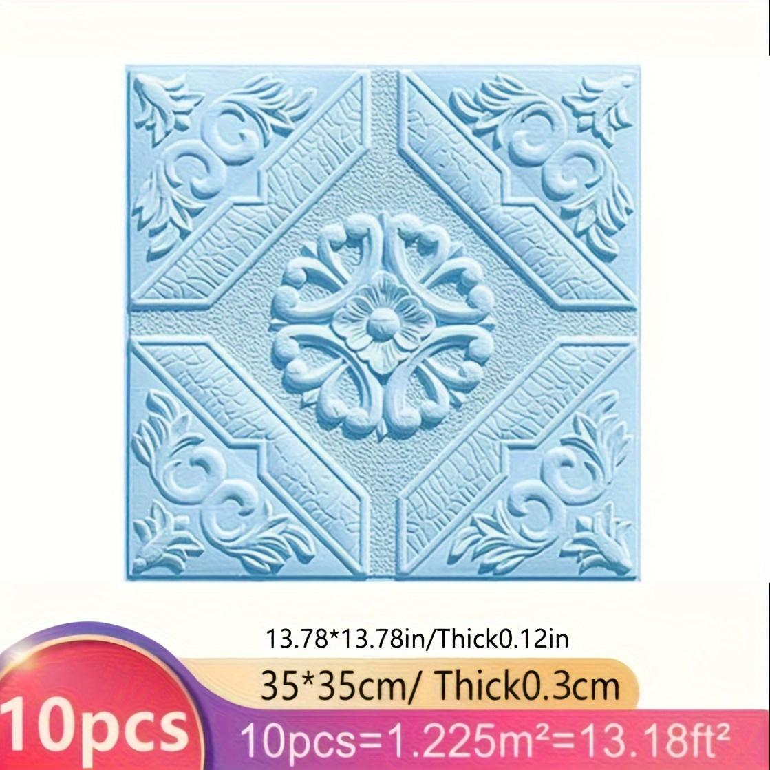 

10 штук 13,78 * 13,78 дюймов DIY3D Европейская настенная плитка Самоклеящаяся настенная плита Пенокартон Домашнее украшение Гостиная Спальня Потолок Стена для телевизора синий