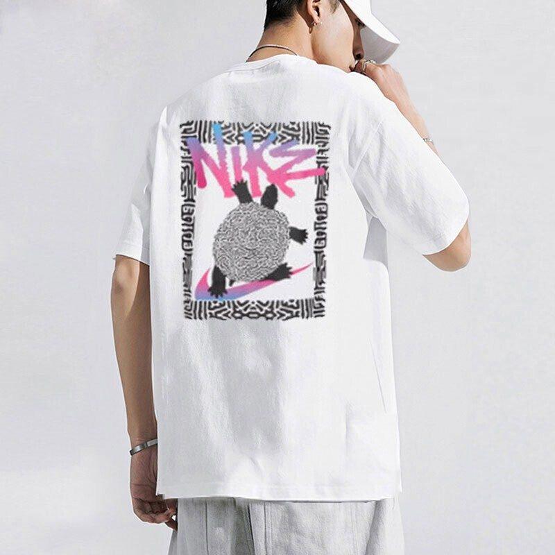 Nike T Shirts Men's White Crew Neck Moderate Straight Fit DQ1408-100
