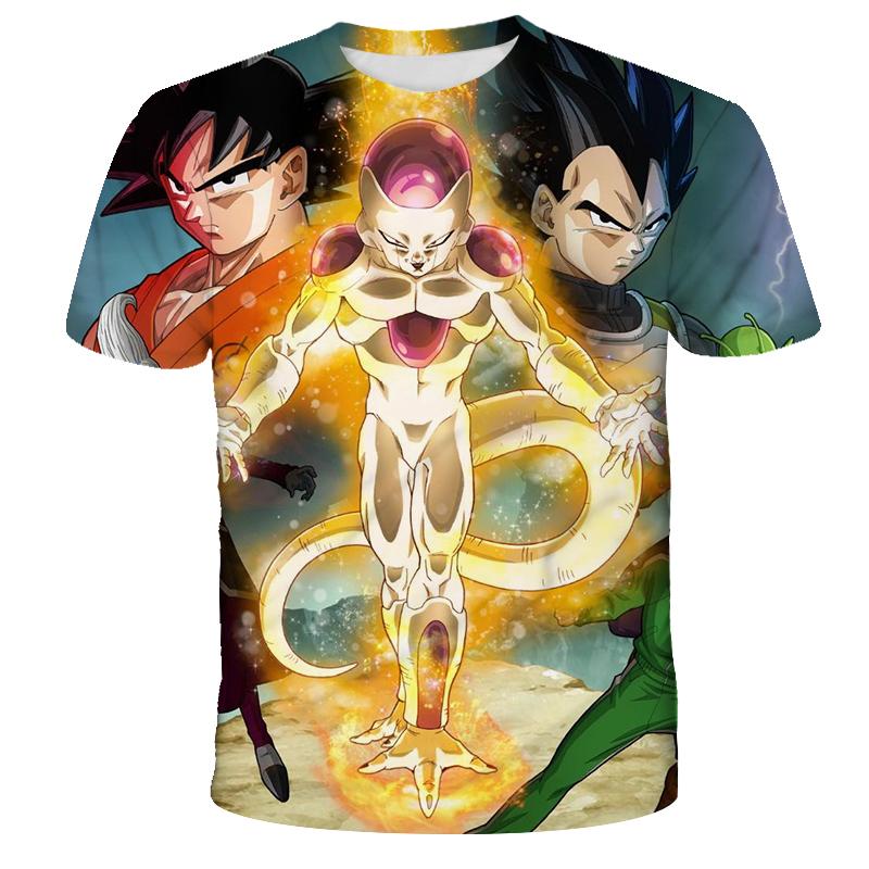 Camiseta de Dragon Ball para Niños Tops Camiseta Figuras de Anime Son Goku Super Saiyan Camiseta Camisetas para Niños Ropa para Niños Verano Manga Corta