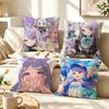 Cute Mejiro Mcqueen Uma Musume Pillow Case Pattern Printed Pillowcase For Living Room Sofa Cushion Cover