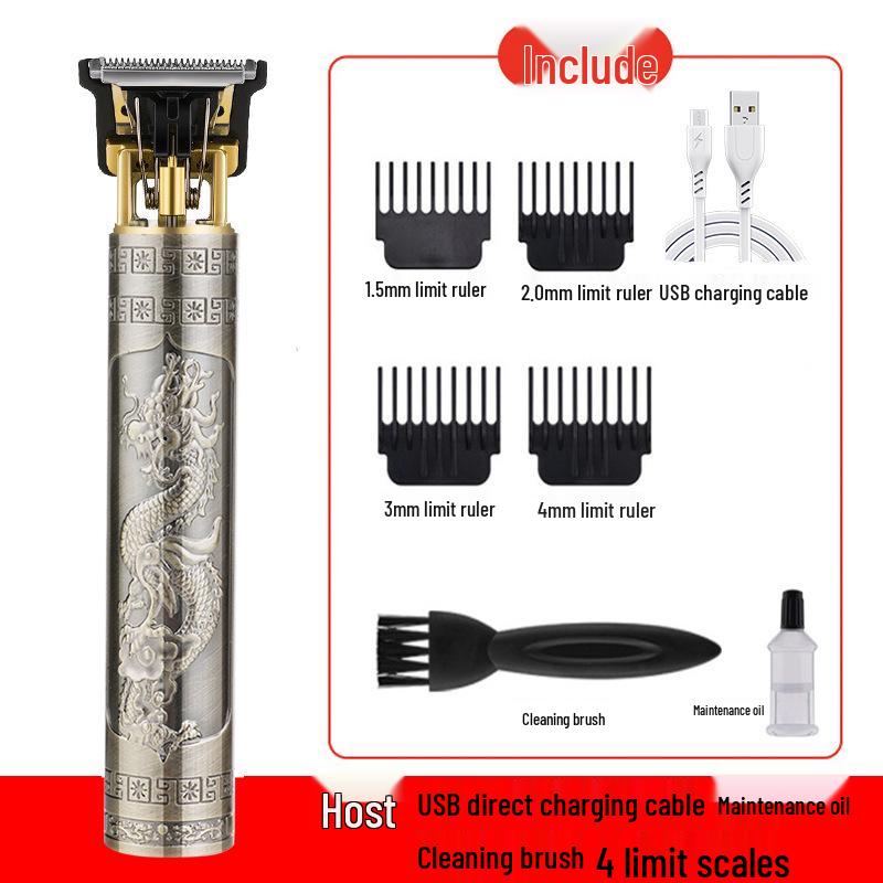 T9 Bald Electric Hair Clipper - Professional Rechargeable Engraving & Oil Head Shaver