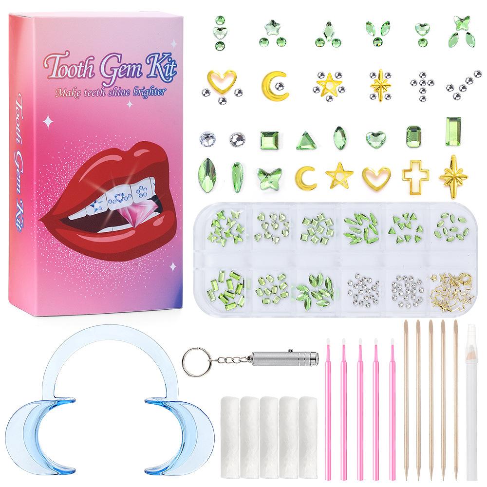 Dental Diamond Tooth Decoration, Tooth Diamond Tool Diy Set, Tooth Sticker, Diamond Love Horse Eye Decoration