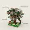 Cherry Blossom Tree House Building Blocks, Mini Tree Hut Micro Bricks, Floral Desktop Decor Ornament
