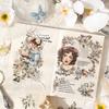 Retro Wisteria Shadow Edge Creative Stickers - Romantic Floral DIY Journal Décor
