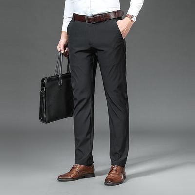 Frühling und Herbst Neue High-End-Anzughose aus Plüsch für Männer Gerade Röhre Slim Fit Elastische dünne Freizeithose Herbst und Winter Herrenhose