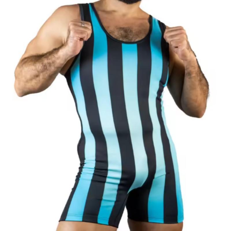 High Stretch One-piece Athletic Suit Wrestling Weightlifting Gymnastics Fitness Training