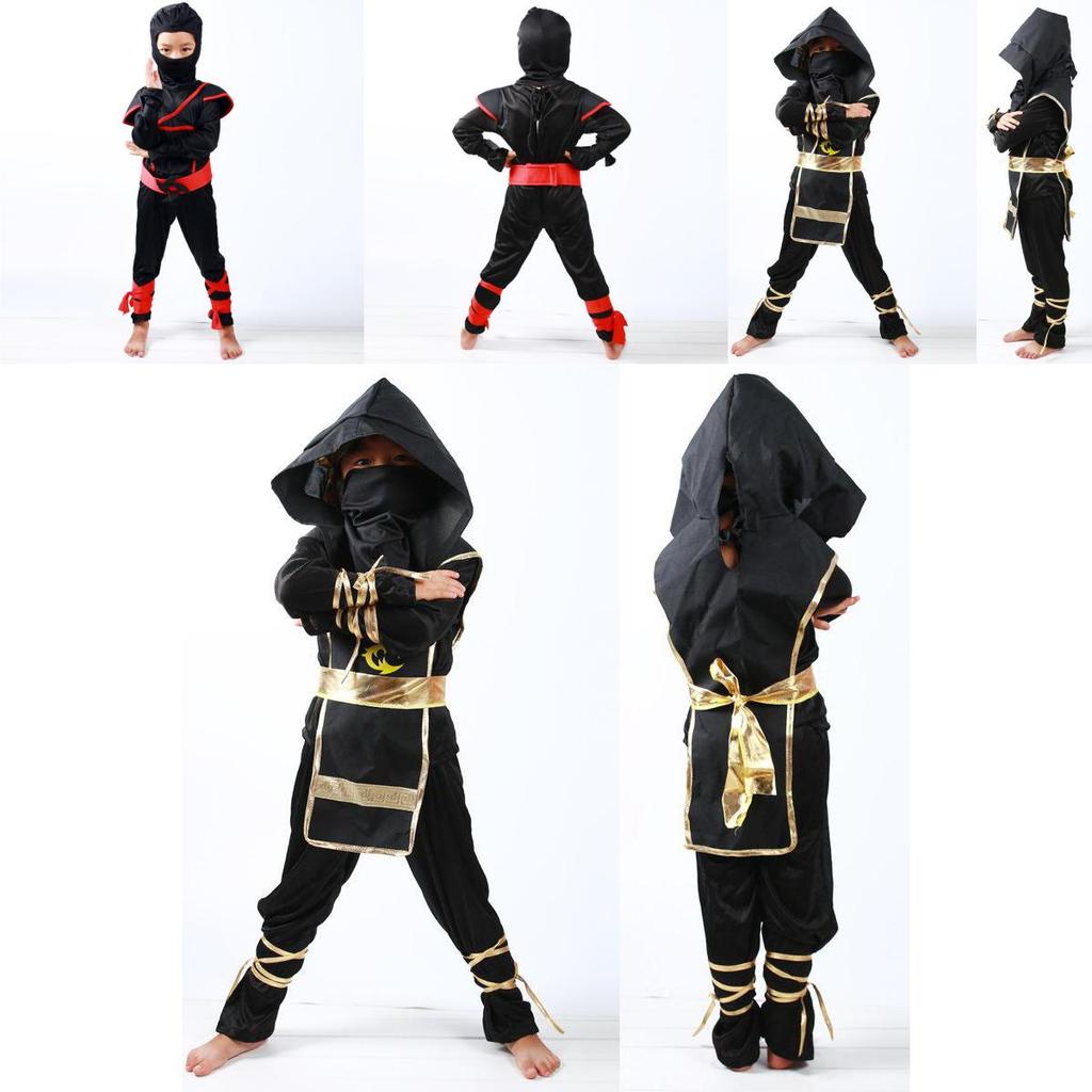 Comfortable And Breathable Boys Kids Ninja Assassin Costume With Adjustable Features