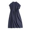 Summer New Literary Small Lapel Shoulder Sleeve Shirt Skirt Short Sleeve Casual Dress Women
