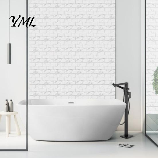 PVC Surface Protection Film 6Pcs Marble Pattern Peel And Stick Backsplash, Waterproof Brick Wall Panels, Self Adhesive Durable Cover Tile, Faux Stone