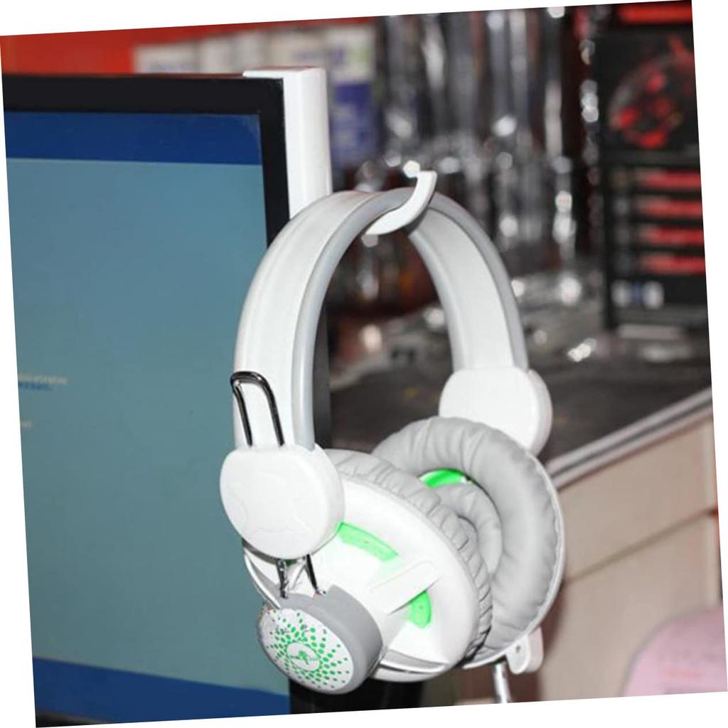 NUOLUX Headphone Hooks, Headphone Stand, Set of 2, Lightweight, Sturdy, Easy to Attach, Desk-Mountable Headset, Metal Stand, Desktop, Wall Mount