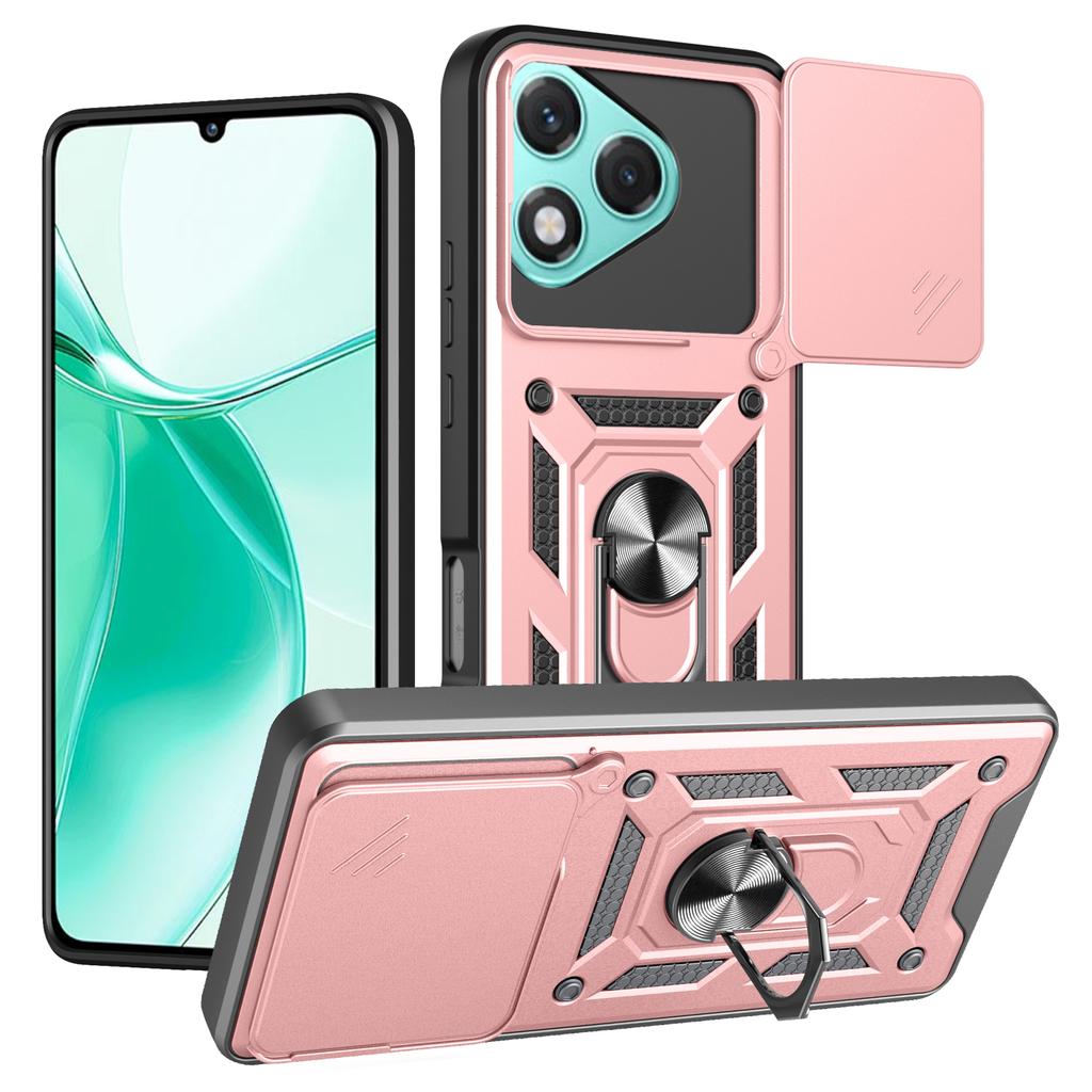 AMORUS For Honor 400 Lite 5G Case Kickstand PC+TPU Phone Cover with Camera Lens Slider