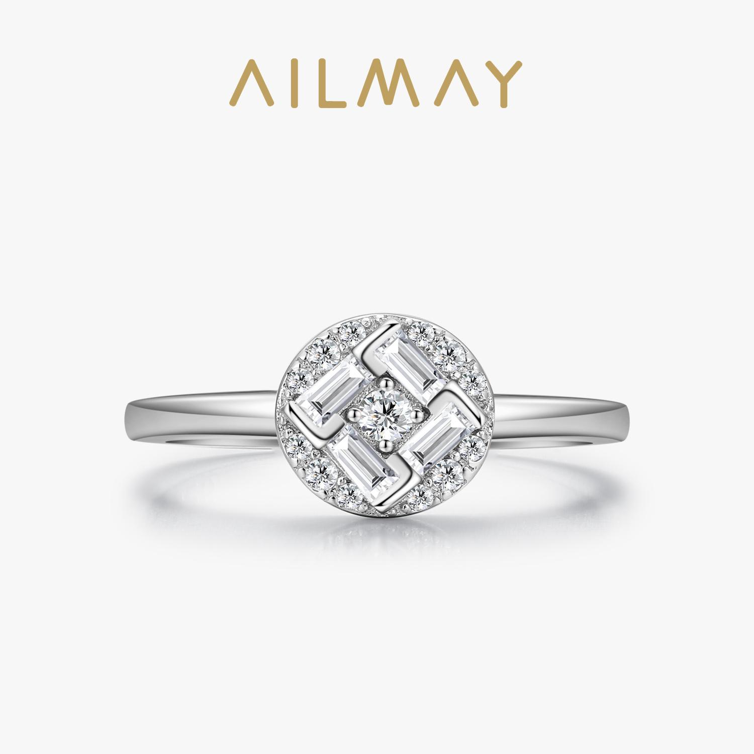 

Ailmay Shining Irregular Cubic Zirconia Fashion 925 Silver Round Rings For Women Wedding Statement Fine Silver Jewelry 8