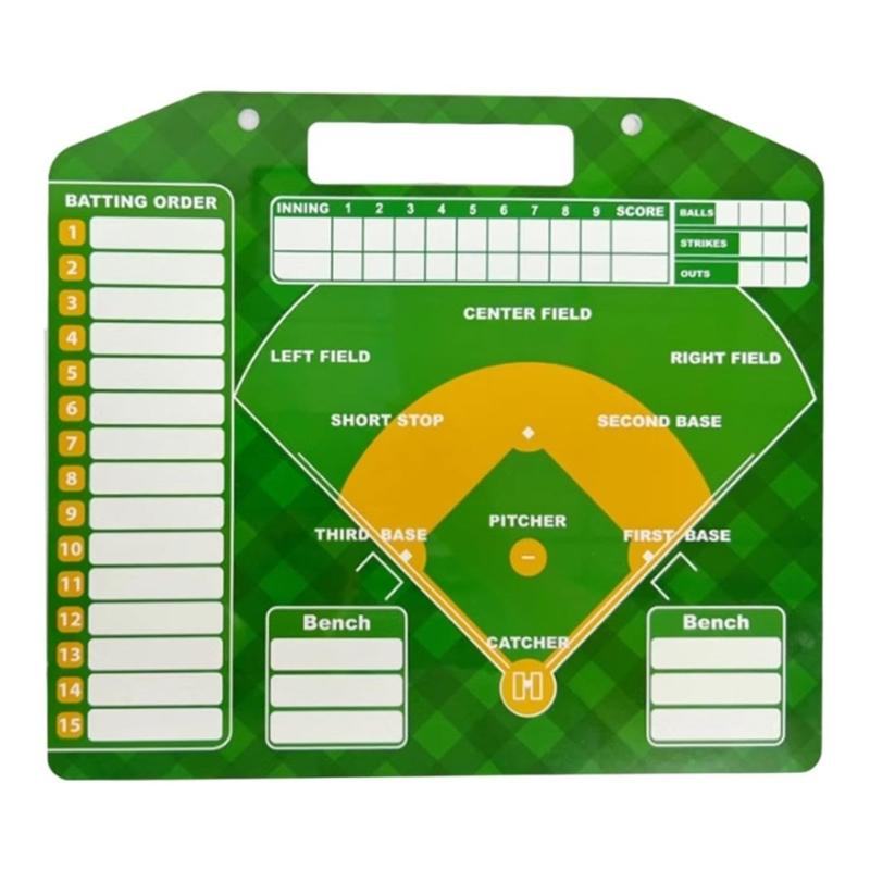 Baseball Coaching Board Double Sided Baseball Lineups Board Dry Erases Baseball Clipboard Coaching Accessories Enduring